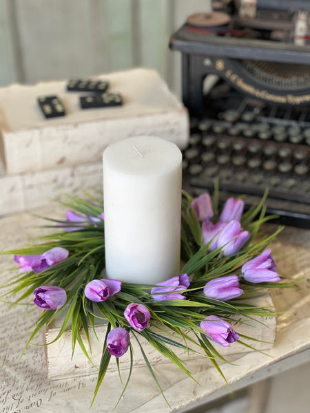 Teeny Tiny Tulip Candle Ring | 10" | Lilac | NOT CURRENTLY IN STOCK-New For Spring 2026!