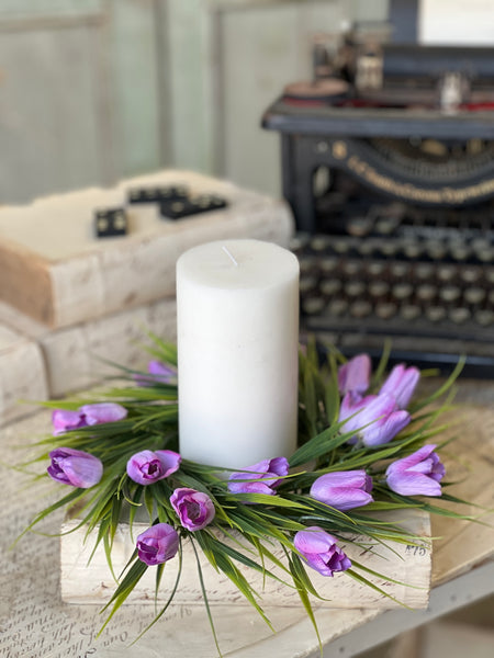 Teeny Tiny Tulip Candle Ring | 10" | Lilac | NOT CURRENTLY IN STOCK-New For Spring 2026!