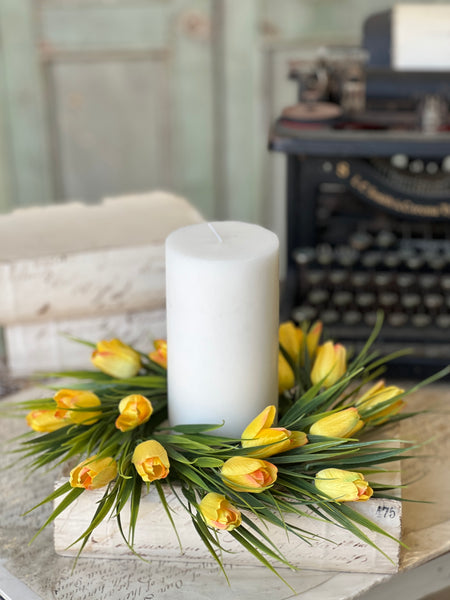 Teeny Tiny Tulip Candle Ring | 10" | Yellow | NOT CURRENTLY IN STOCK-New For Spring 2026!