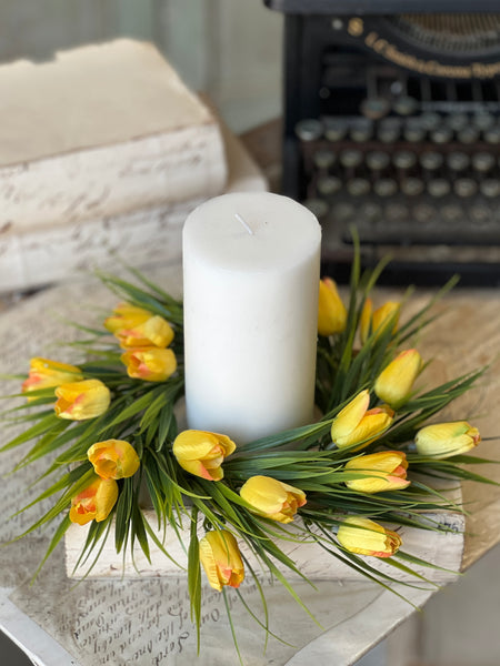 Teeny Tiny Tulip Candle Ring | 10" | Yellow | NOT CURRENTLY IN STOCK-New For Spring 2026!