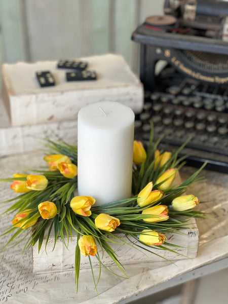 Teeny Tiny Tulip Candle Ring | 10" | Yellow | NOT CURRENTLY IN STOCK-New For Spring 2026!