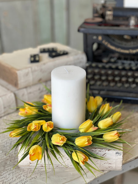 Teeny Tiny Tulip Candle Ring | 10" | Yellow | NOT CURRENTLY IN STOCK-New For Spring 2026!