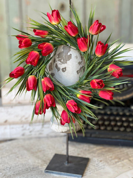 Teeny Tiny Tulip Candle Ring | 10" | Red | NOT CURRENTLY IN STOCK-New For Spring 2026!