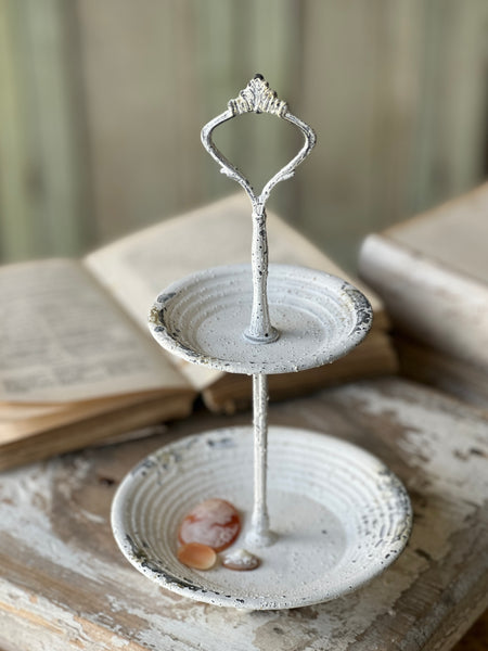 Pale Panache Two Tier Stand | 10.5" | Cream| CLEAN UP SPECIAL!  From $2.95 - Last 80pcs!