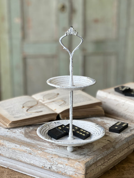 Pale Panache Two Tier Stand | 10.5" | Cream| CLEAN UP SPECIAL!  From $2.95 - Last 80pcs!