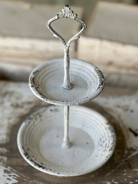 Pale Panache Two Tier Stand | 10.5" | Cream| CLEAN UP SPECIAL!  From $2.95 - Last 80pcs!