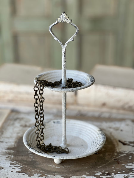 Pale Panache Two Tier Stand | 10.5" | Cream| CLEAN UP SPECIAL!  From $2.95 - Last 80pcs!