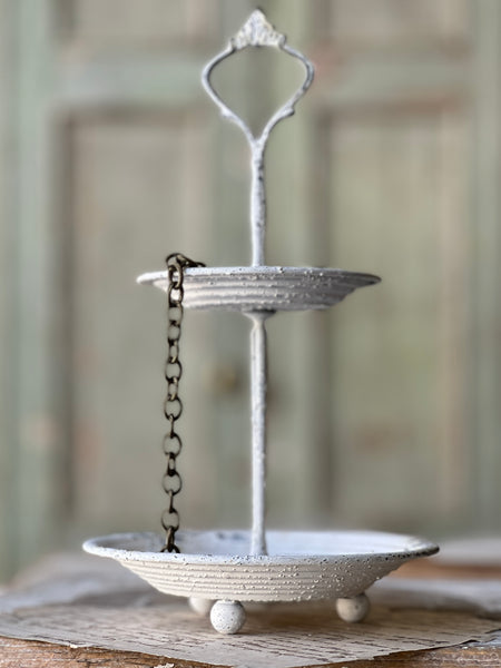 Pale Panache Two Tier Stand | 10.5" | Cream| CLEAN UP SPECIAL!  From $2.95 - Last 80pcs!