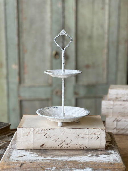 Pale Panache Two Tier Stand | 10.5" | Cream| CLEAN UP SPECIAL!  From $2.95 - Last 80pcs!