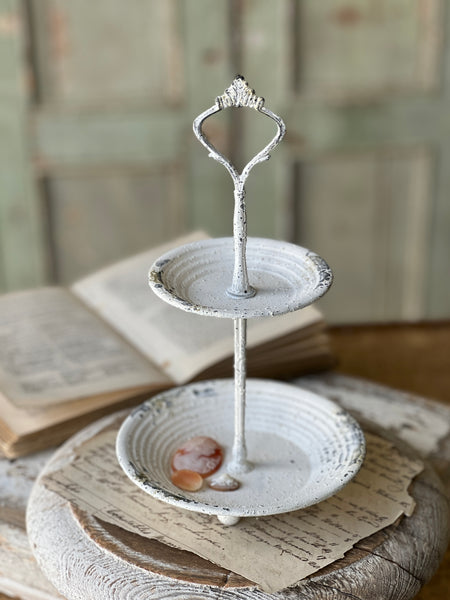 Pale Panache Two Tier Stand | 10.5" | Cream| CLEAN UP SPECIAL!  From $2.95 - Last 80pcs!