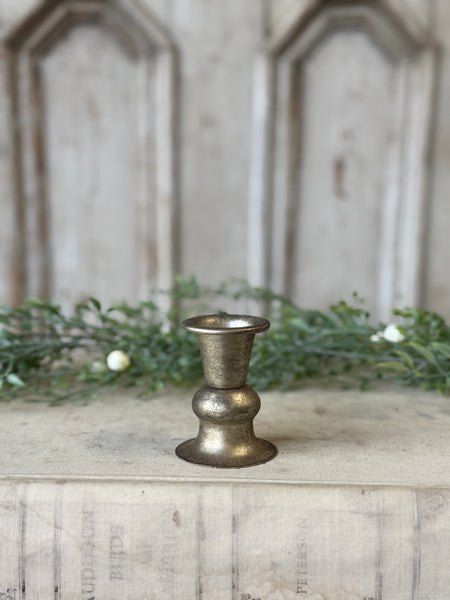 Amelie Taper Holder | 3.25" | Pyrite | NOT CURRENTLY IN STOCK-New For Spring 2027!