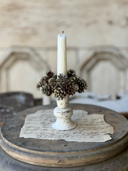 Shimmer Pine Cone Candle Ring | 1" (inner) | SOLD OUT
