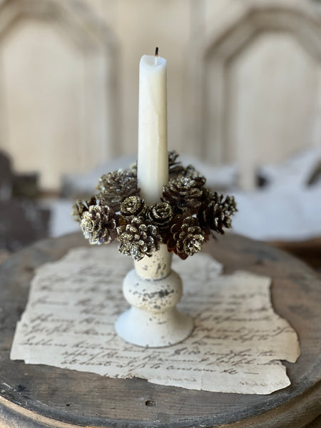 Shimmer Pine Cone Candle Ring | 1" (inner) | SOLD OUT