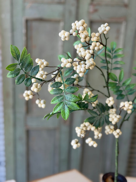 Nightingale Berry Spray | 31" | Pure | NOT CURRENTLY IN STOCK-New For Spring 2027!