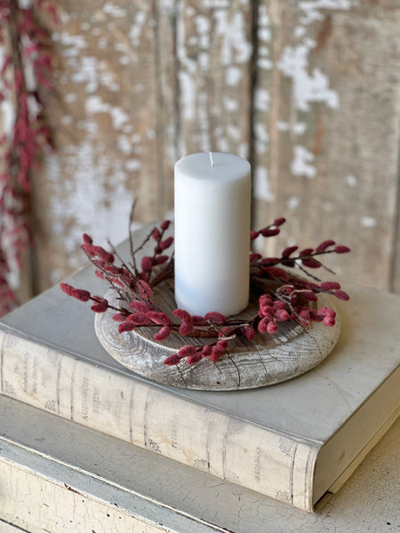Rosewood Catkin Buds Candle Ring | 10"