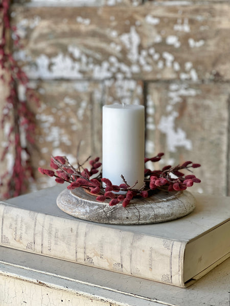 Rosewood Catkin Buds Candle Ring | 10"