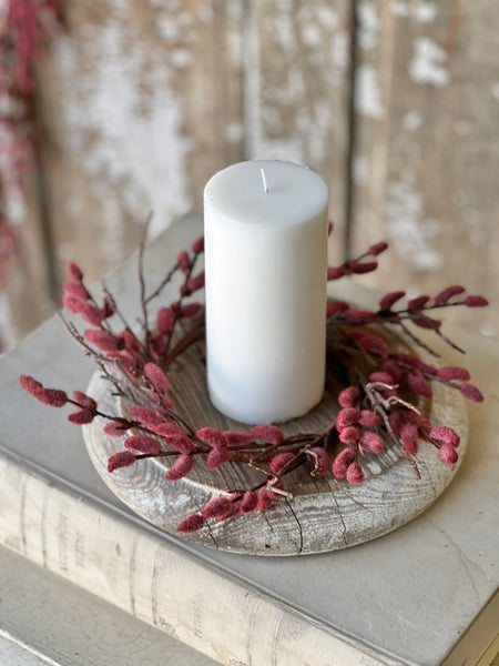 Rosewood Catkin Buds Candle Ring | 10"