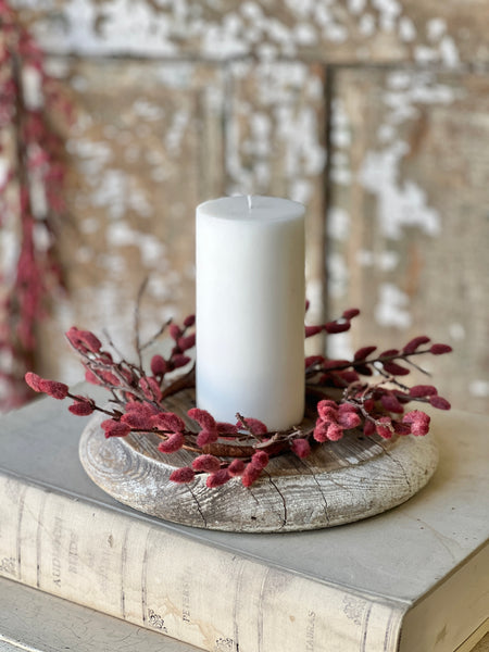 Rosewood Catkin Buds Candle Ring | 10"