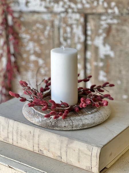 Rosewood Catkin Buds Candle Ring | 10"