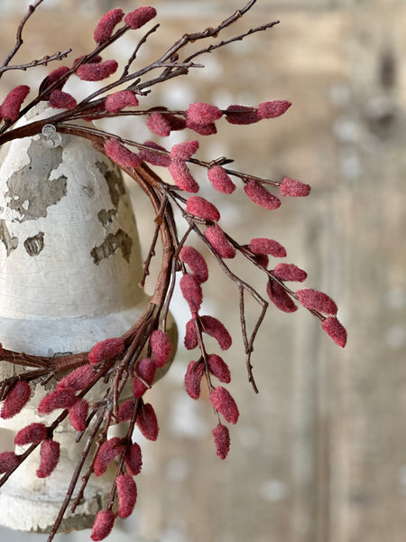 Rosewood Catkin Buds Candle Ring | 10"