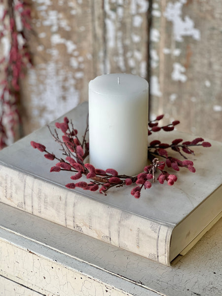 Rosewood Catkin Buds Candle Ring | 10"