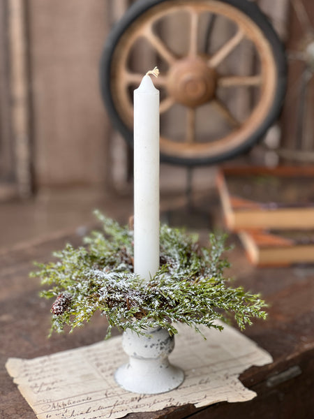 Prickly Pine Candle Ring | Snow | 6" | SOLD OUT