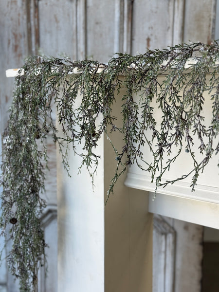 Weeping Cedar Garland | Snow | 6'