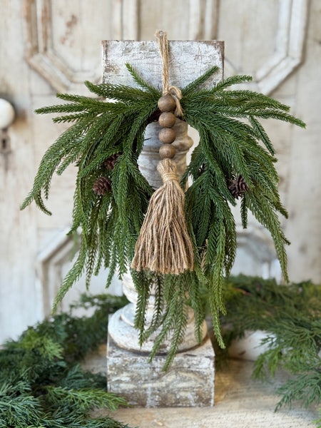 Tassel Tied Ornament | 13" | Natural