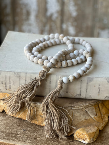 Tassel Tied Garland | 59" | White Wash | CLOSEOUT!  From $0.50