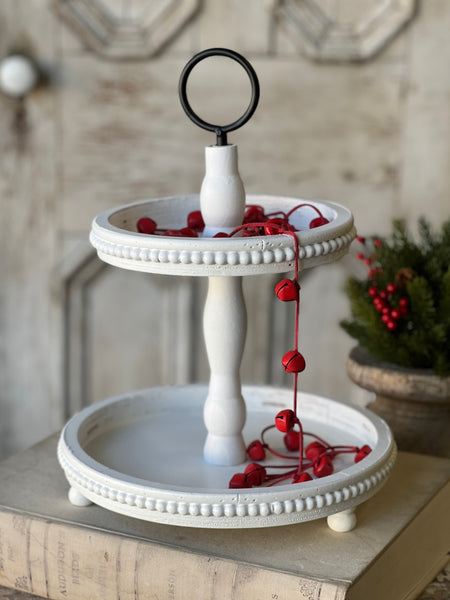 Eliza Two Tier Tray | White | 16" | SKID SPECIAL! From $8.95