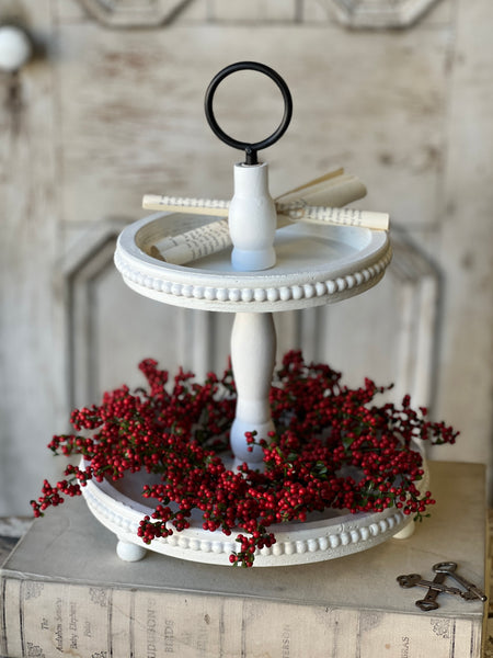 Eliza Two Tier Tray | White | 16" | SKID SPECIAL! From $8.95