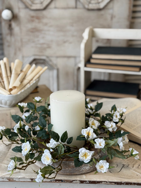 Candywick Rose Candle Ring | 15" | Cream | NOT CURRENTLY IN STOCK-New For Spring 2027!