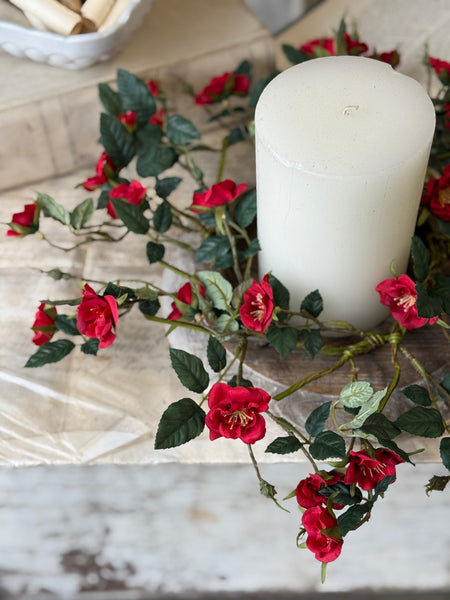 Candywick Rose Candle Ring | 15" | Red | NOT CURRENTLY IN STOCK-New For Spring 2027!