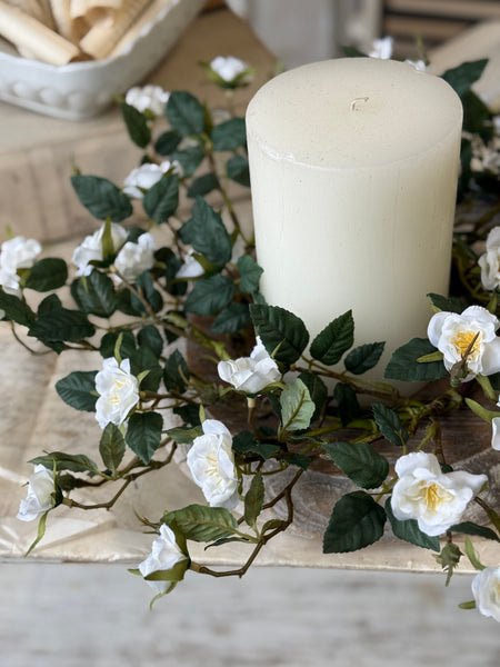 Candywick Rose Candle Ring | 15" | Cream | NOT CURRENTLY IN STOCK-New For Spring 2027!