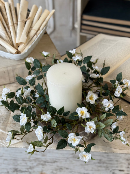 Candywick Rose Candle Ring | 15" | Cream | NOT CURRENTLY IN STOCK-New For Spring 2027!