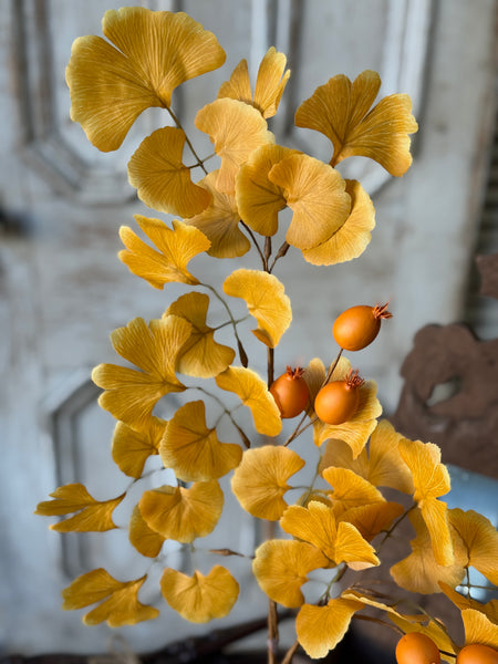 Catalpa Gingko Spray | 29" | NOT CURRENTLY IN STOCK-New For Holiday 2026!