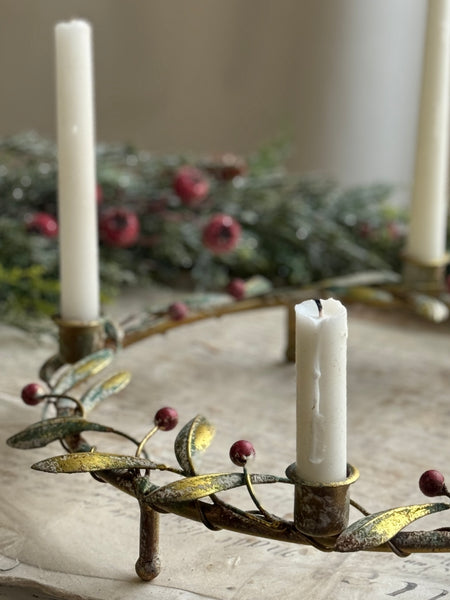 Merry Mistle Candle Wreath | 15.25" | NOT CURRENTLY IN STOCK-New For Holiday 2026!
