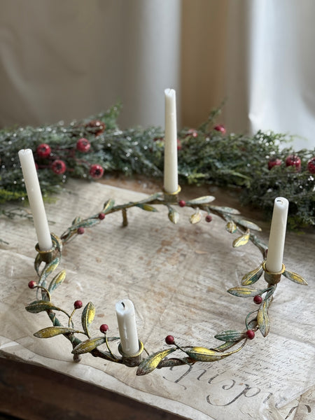Merry Mistle Candle Wreath | 15.25" | NOT CURRENTLY IN STOCK-New For Holiday 2026!