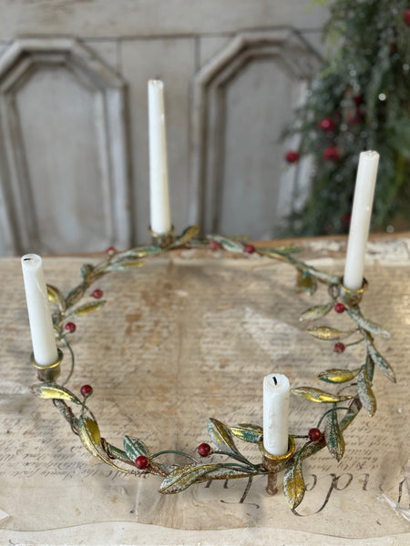 Merry Mistle Candle Wreath | 15.25" | NOT CURRENTLY IN STOCK-New For Holiday 2026!