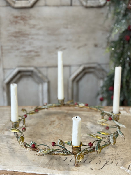 Merry Mistle Candle Wreath | 15.25" | NOT CURRENTLY IN STOCK-New For Holiday 2026!
