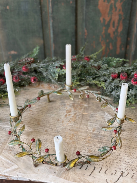 Merry Mistle Candle Wreath | 15.25" | NOT CURRENTLY IN STOCK-New For Holiday 2026!