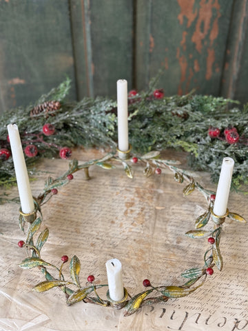 Merry Mistle Candle Wreath | 15.25" | NOT CURRENTLY IN STOCK-New For Holiday 2026!