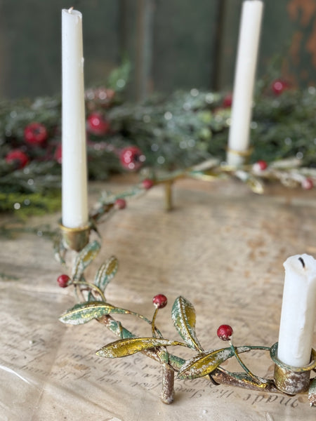Merry Mistle Candle Wreath | 15.25" | NOT CURRENTLY IN STOCK-New For Holiday 2026!