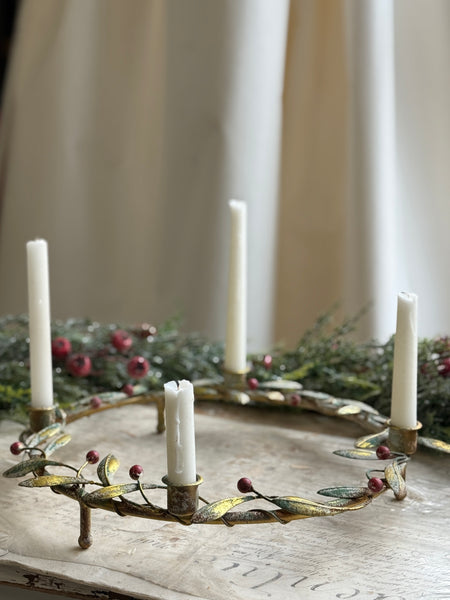 Merry Mistle Candle Wreath | 15.25" | NOT CURRENTLY IN STOCK-New For Holiday 2026!