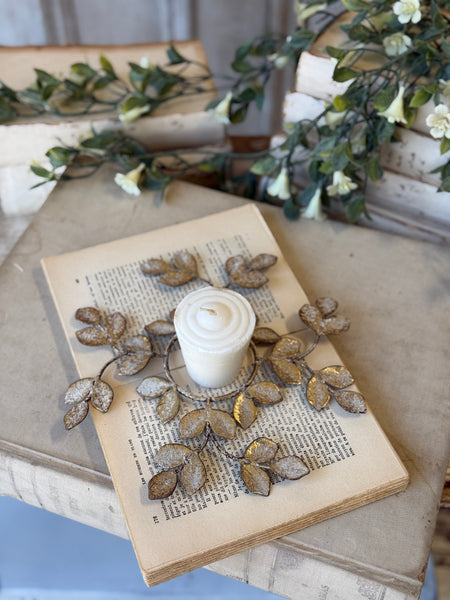Illuminated Leaves Candle Ring | 8.75" | NOT CURRENTLY IN STOCK-New For Spring 2027!