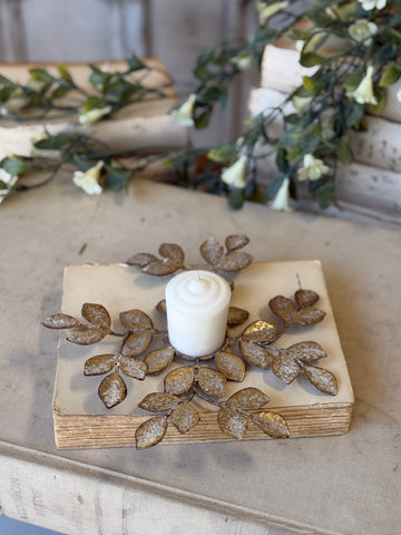 Illuminated Leaves Candle Ring | 7.75" | NOT CURRENTLY IN STOCK-New For Spring 2027!