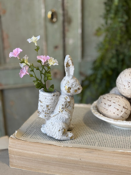Bunny Basket | 6.25" | Gilded White | NOT CURRENTLY IN STOCK-New For Spring 2027!