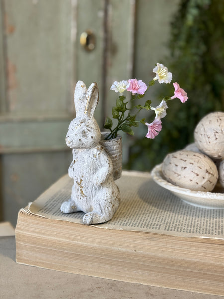 Bunny Basket | 6.25" | Gilded White | NOT CURRENTLY IN STOCK-New For Spring 2027!