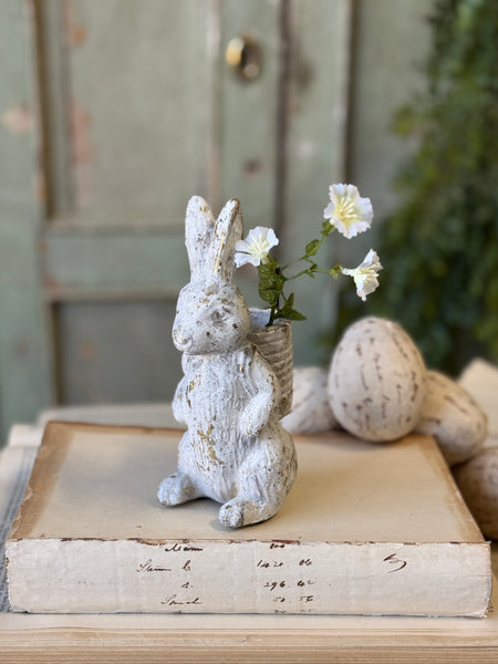 Bunny Basket | 6.25" | Gilded White | NOT CURRENTLY IN STOCK-New For Spring 2027!