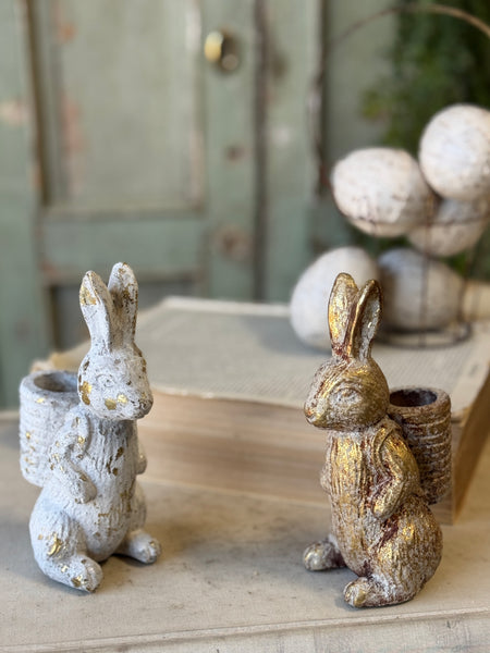 Bunny Basket | 6.25" | Gilded White | NOT CURRENTLY IN STOCK-New For Spring 2027!